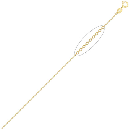9ct Gold  Oval Link Rolo Trace 1.1mm Pendant Chain Necklace - JCN002I