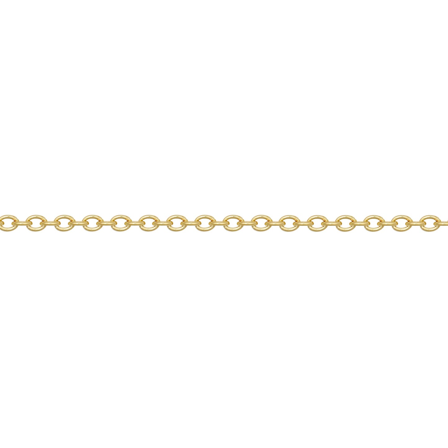 9ct Gold  Oval Link Rolo Trace 1.1mm Pendant Chain Necklace - JCN002I