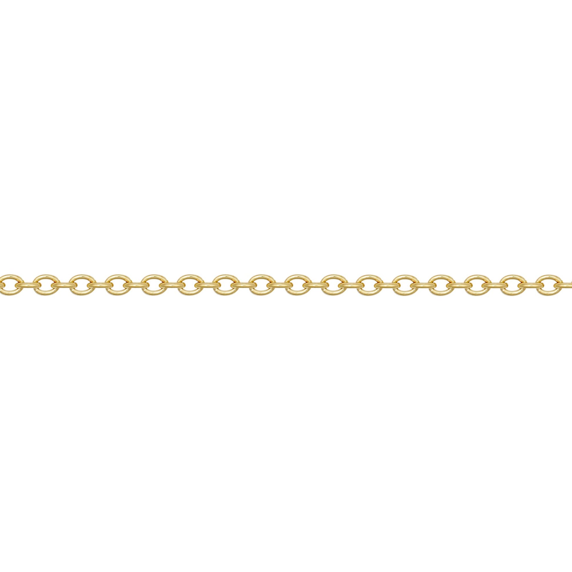9ct Gold  Oval Link Rolo Trace 1.1mm Pendant Chain Necklace - JCN002I