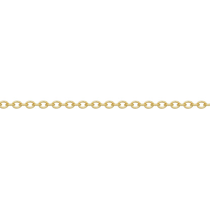 9ct Gold  Oval Link Rolo Trace 1.1mm Pendant Chain Necklace - JCN002I