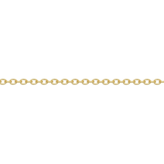 9ct Gold  Oval Link Rolo Trace 1.1mm Pendant Chain Necklace - JCN002I
