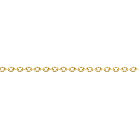 9ct Gold Oval Link Rolo Trace 1.1mm Pendant Chain Necklace - JCN002I