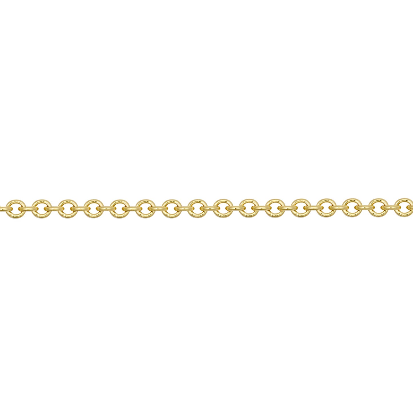 9ct Gold  Oval Link Rolo Trace 1.3mm Pendant Chain Necklace - JCN002J