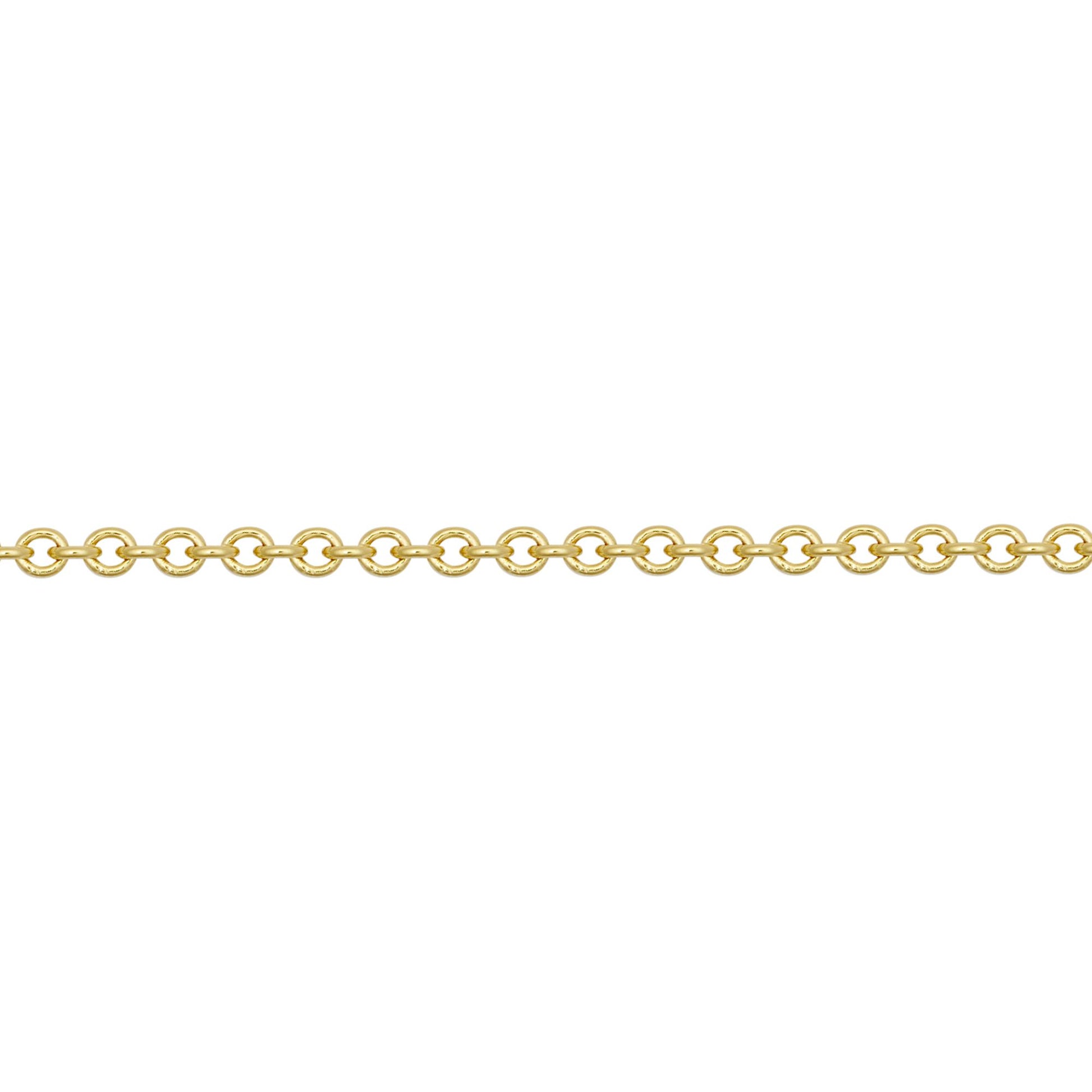9ct Gold  Oval Link Rolo Trace 1.3mm Pendant Chain Necklace - JCN002J