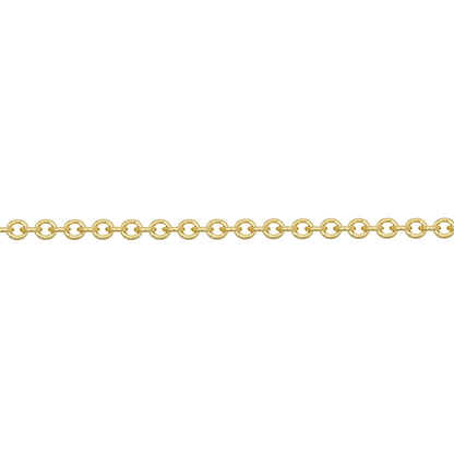 9ct Gold  Oval Link Rolo Trace 1.3mm Pendant Chain Necklace - JCN002J