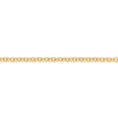 9ct Gold  Oval Link Rolo Trace 1.6mm Pendant Chain Necklace - JCN002K