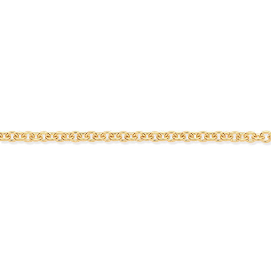 9ct Gold  Oval Link Rolo Trace 1.6mm Pendant Chain Necklace - JCN002K