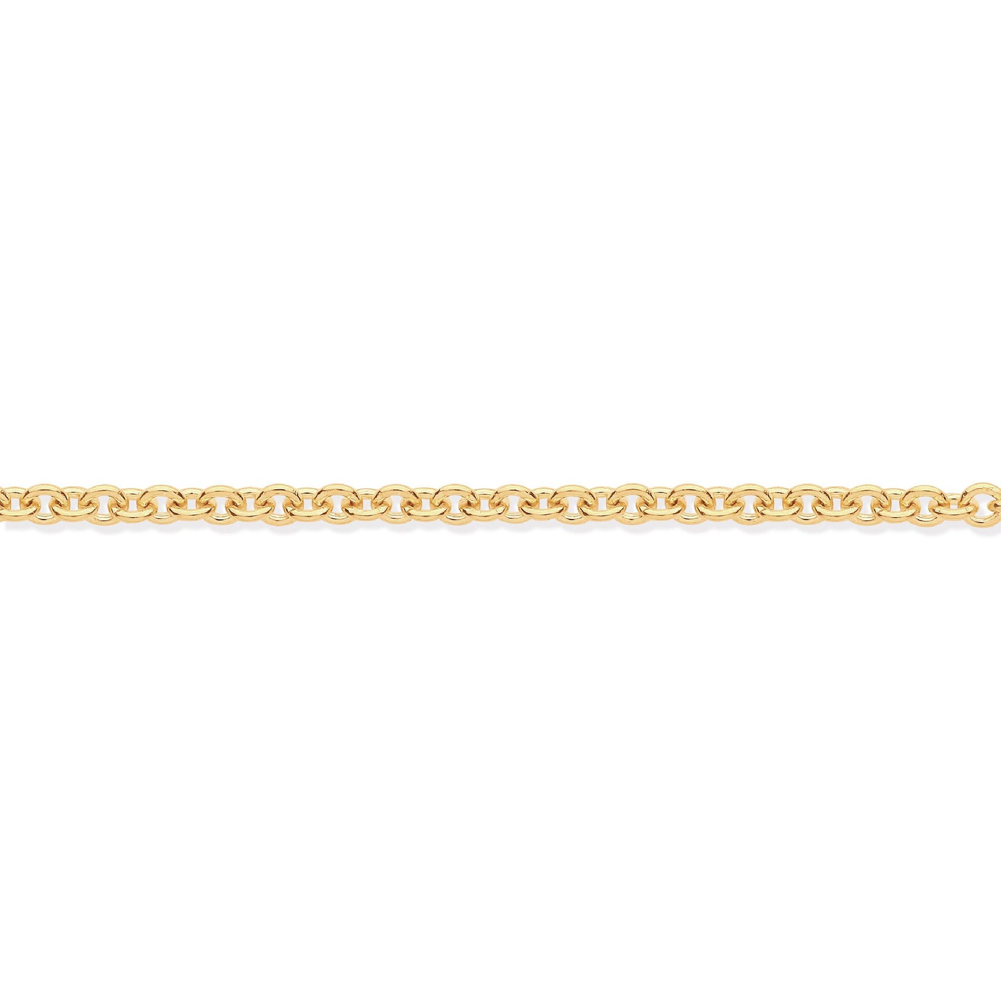 9ct Gold  Oval Link Rolo Trace 1.6mm Pendant Chain Necklace - JCN002K