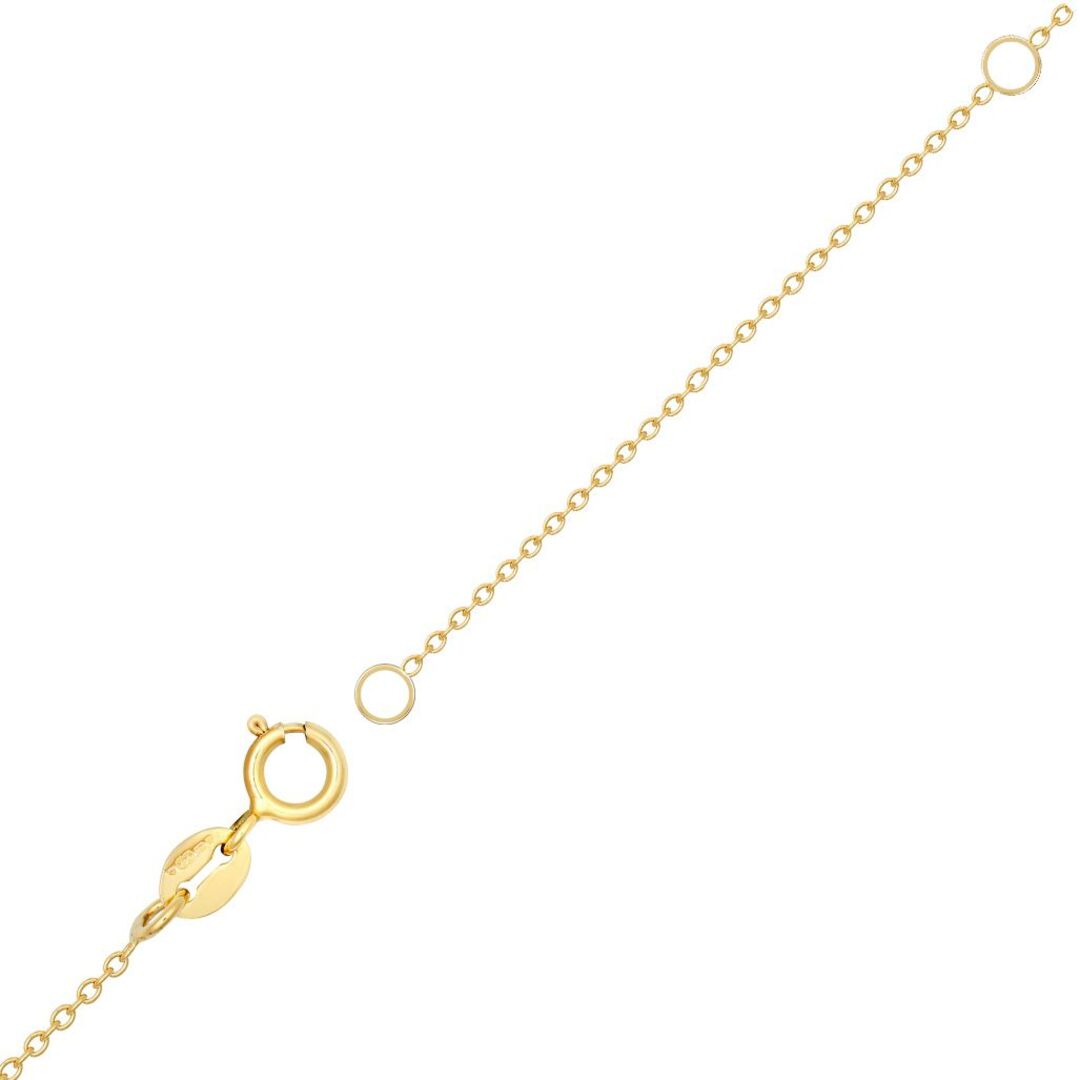 9ct Gold  Oval Rolo Trace 1.1mm Adjustable Pendant Chain 16-18" - JCN002L