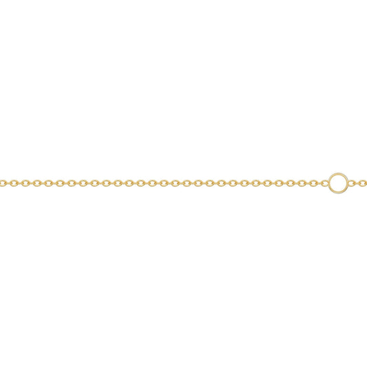 9ct Gold Oval Rolo Trace 1.1mm Adjustable Pendant Chain 16-18" - JCN002L