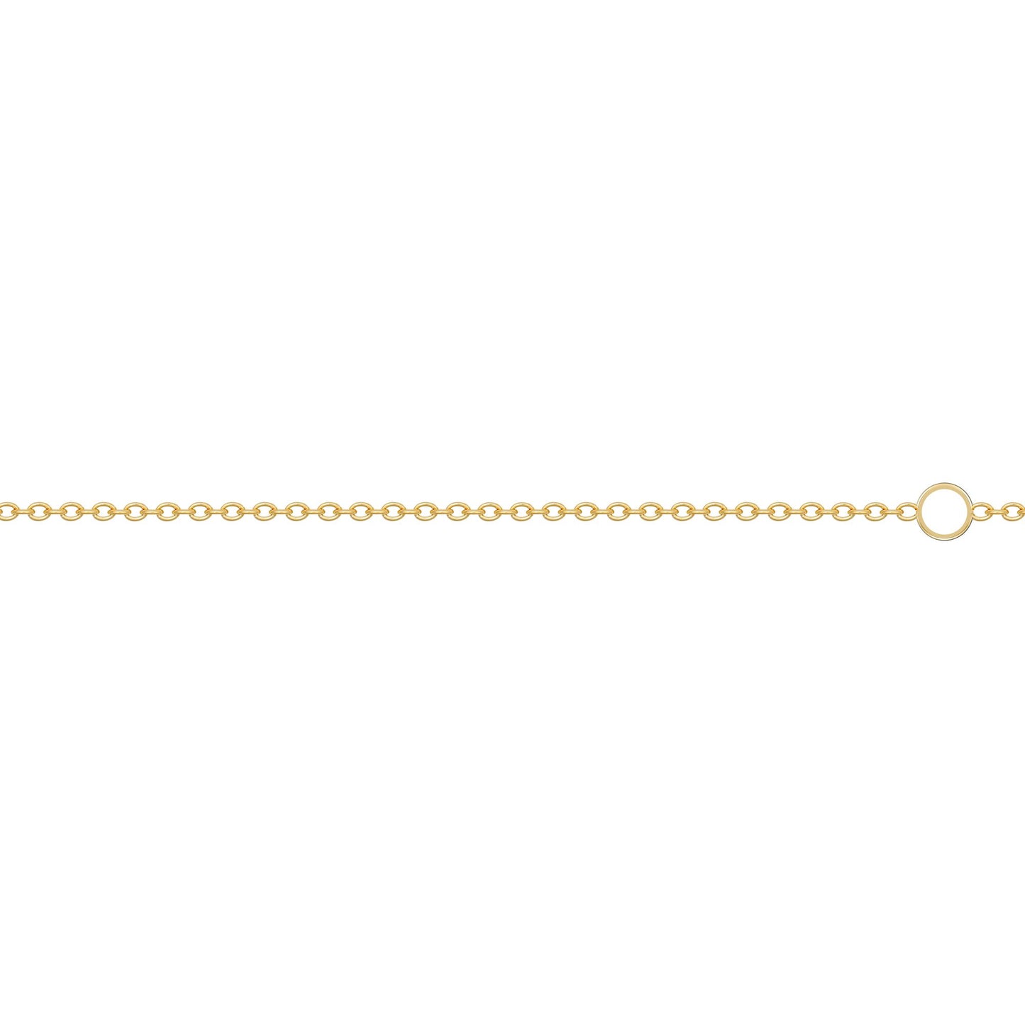 9ct Gold  Oval Rolo Trace 1.1mm Adjustable Pendant Chain 16-18" - JCN002L