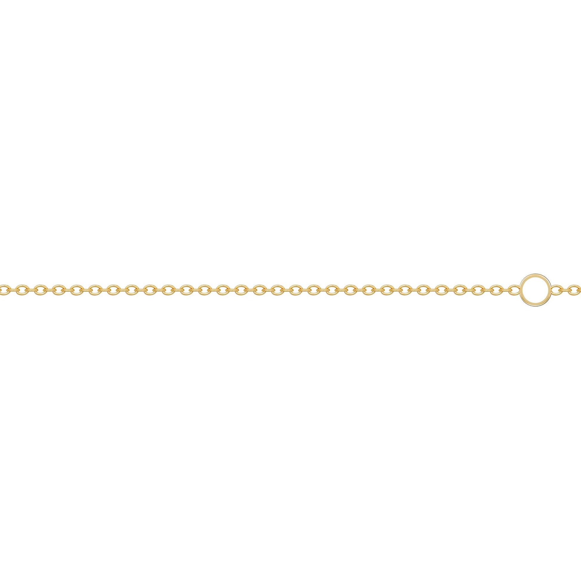 9ct Gold  Oval Rolo Trace 1.1mm Adjustable Pendant Chain 16-18" - JCN002L