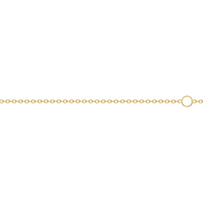 9ct Gold  Oval Rolo Trace 1.1mm Adjustable Pendant Chain 16-18" - JCN002L