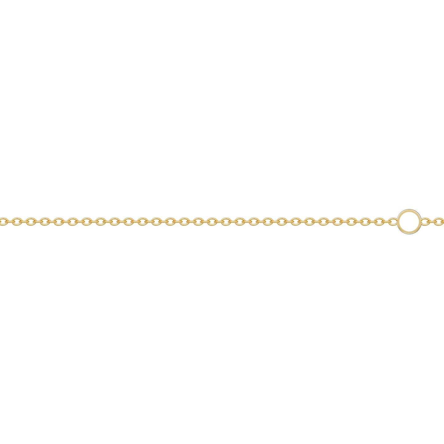 9ct Gold  Oval Rolo Trace 1.1mm Adjustable Pendant Chain 16-18" - JCN002L