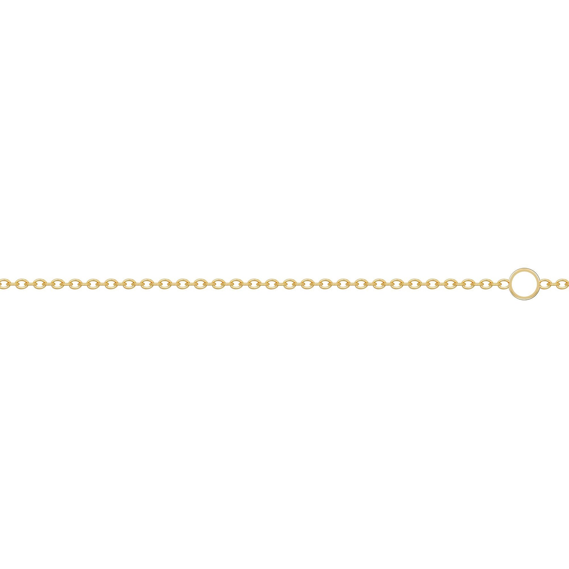 9ct Gold  Oval Rolo Trace 1.1mm Adjustable Pendant Chain 16-18" - JCN002L