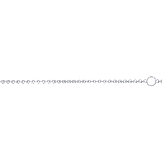 9ct Gold  Oval Rolo Trace 1.3mm Adjustable Pendant Chain 16-18" - JCN002M