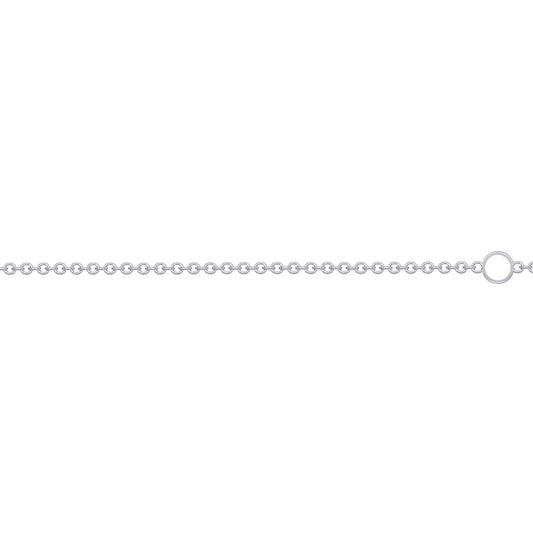 9ct Gold Oval Rolo Trace 1.3mm Adjustable Pendant Chain 16-18" - JCN002M