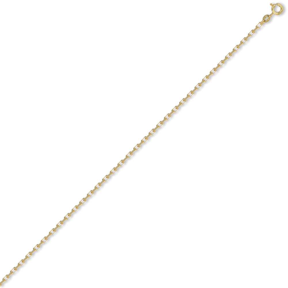 9ct Gold  Italian Diamond Cut Belcher 2.3mm Pendant Chain Necklace - JCN003B