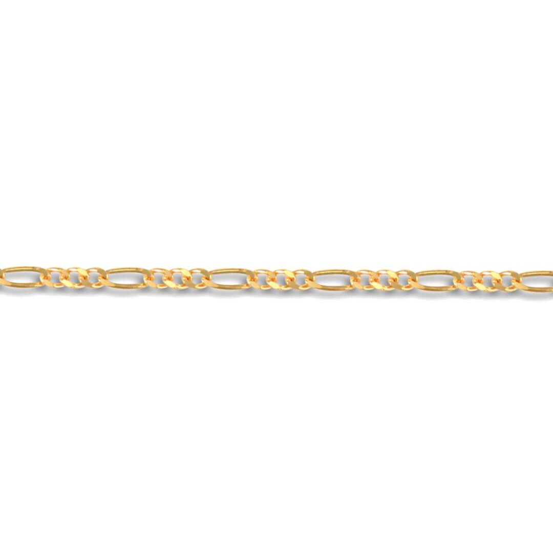 9ct Gold  3 Plus 1 Figaro 1.4mm Pendant Chain Necklace - JCN004A