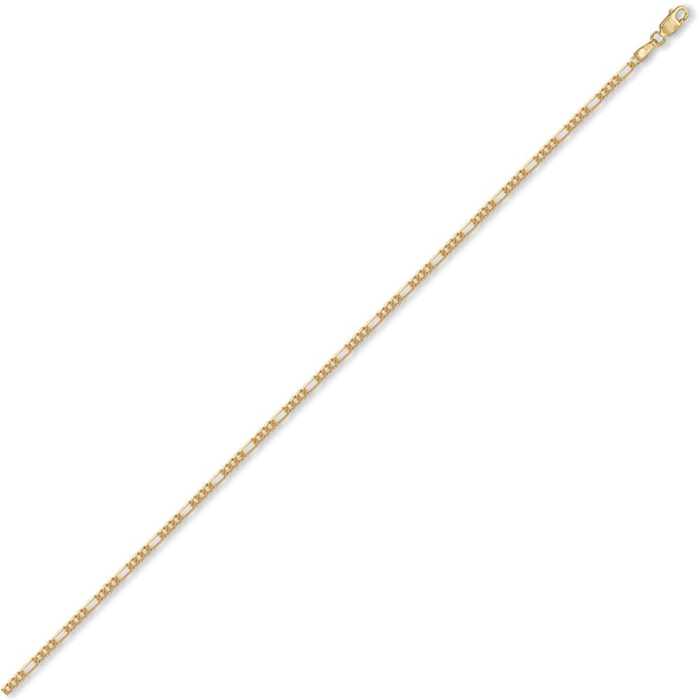9ct Solid Gold  Pendant Figaro Chain Necklace 2.3mm gauge - JCN004B