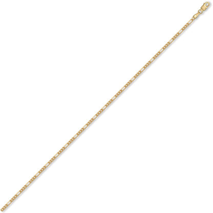 9ct Solid Gold  Pendant Figaro Chain Necklace 2.3mm gauge - JCN004B