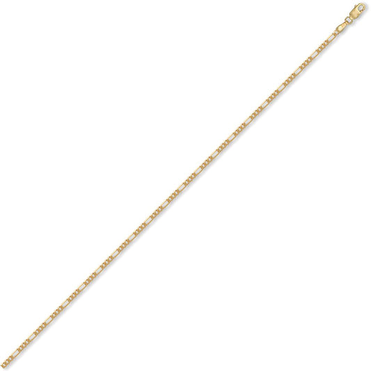 9ct Solid Gold  Pendant Figaro Chain Necklace 2.3mm gauge - JCN004B