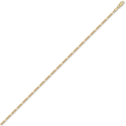 9ct Solid Gold  Pendant Figaro Chain Necklace 2.3mm gauge - JCN004B