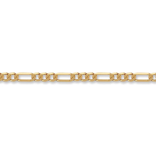 9ct Solid Gold  Pendant Figaro Chain Necklace 2.3mm gauge - JCN004B