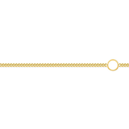 9ct Gold  Diamond Cut Curb 1mm Adjustable Pendant Chain 16-18" - JCN006A