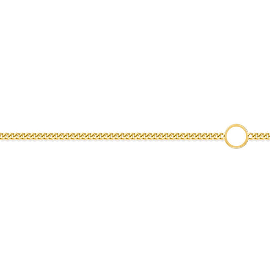 9ct Gold  Diamond Cut Curb 1mm Adjustable Pendant Chain 16-18" - JCN006A