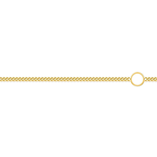 9ct Gold  Diamond Cut Curb 1mm Adjustable Pendant Chain 16-18" - JCN006A