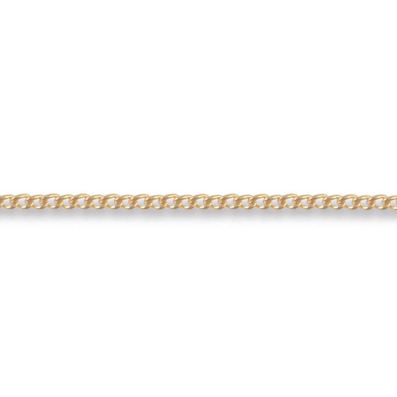 9ct Gold  Diamond Cut Curb 1.1mm Pendant Chain Necklace - JCN006A