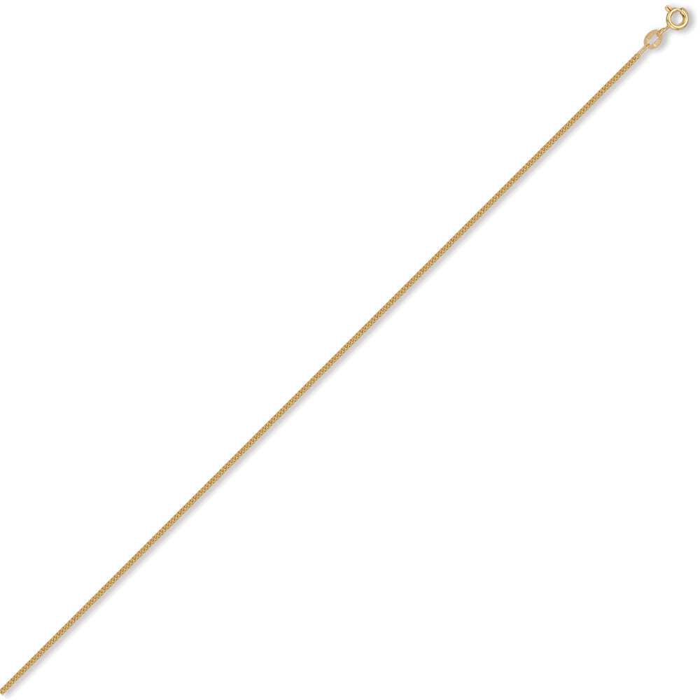 9ct Gold  Diamond Cut Curb 1.3mm Pendant Chain Necklace - JCN006B