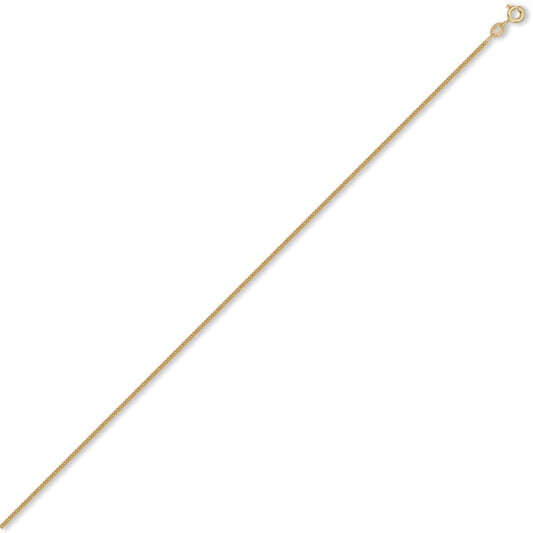 9ct Gold  Diamond Cut Curb 1.3mm Pendant Chain Necklace - JCN006B