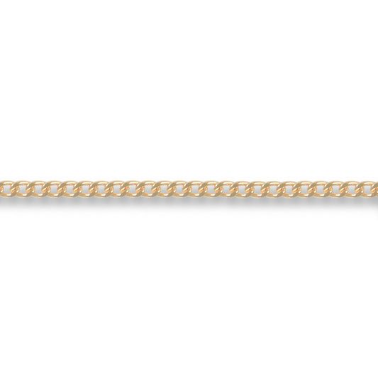 9ct Gold  Diamond Cut Curb 1.3mm Pendant Chain Necklace - JCN006B