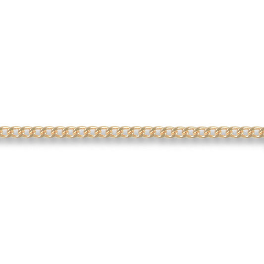 9ct Gold  Diamond Cut Curb 1.3mm Pendant Chain Necklace - JCN006B