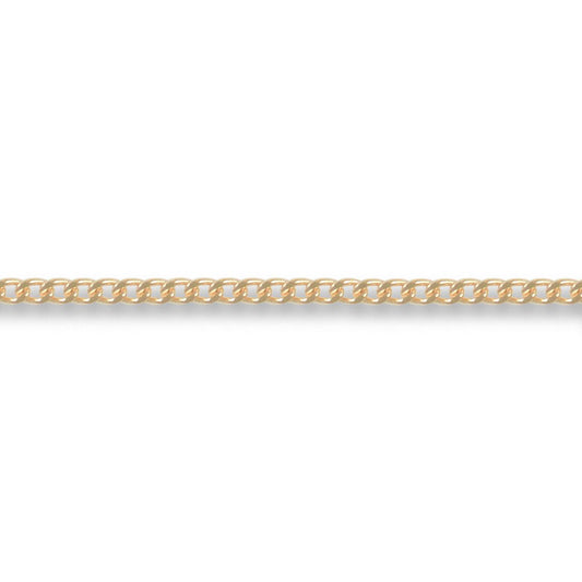 9ct Gold  Diamond Cut Curb 1.3mm Pendant Chain Necklace - JCN006B