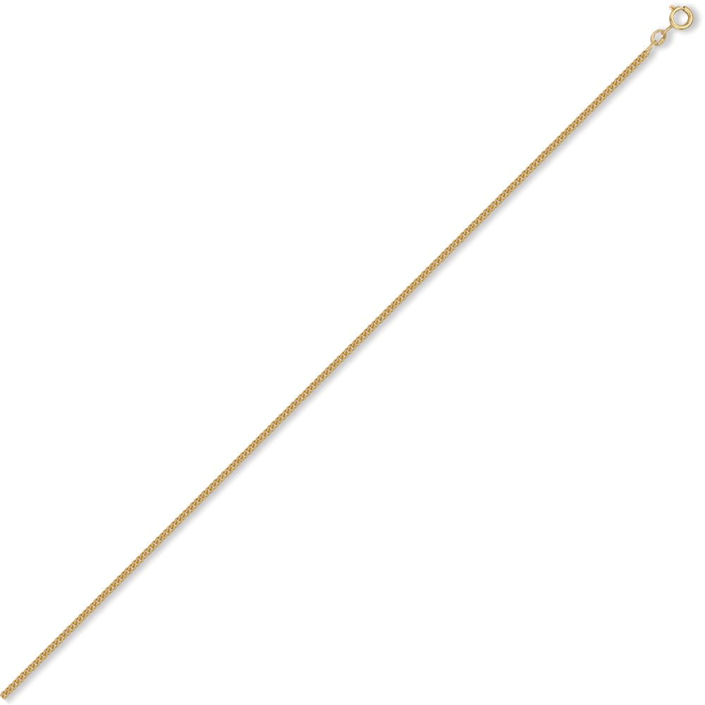 9ct Gold  Diamond Cut Curb 1.7mm Pendant Chain Necklace - JCN006C