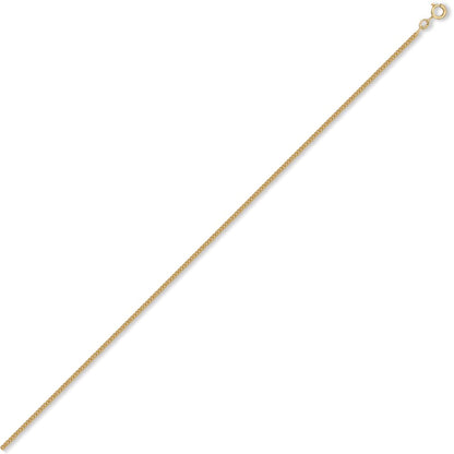 9ct Gold  Diamond Cut Curb 1.7mm Pendant Chain Necklace - JCN006C
