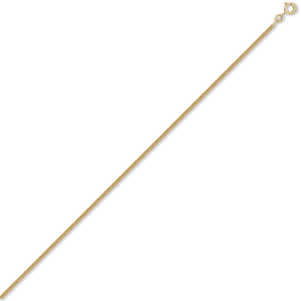 9ct Gold  Diamond Cut Curb 2mm Pendant Chain Necklace - JCN006D