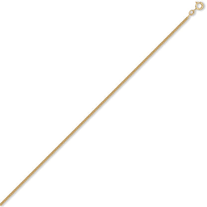 9ct Gold  Diamond Cut Curb 2mm Pendant Chain Necklace - JCN006D