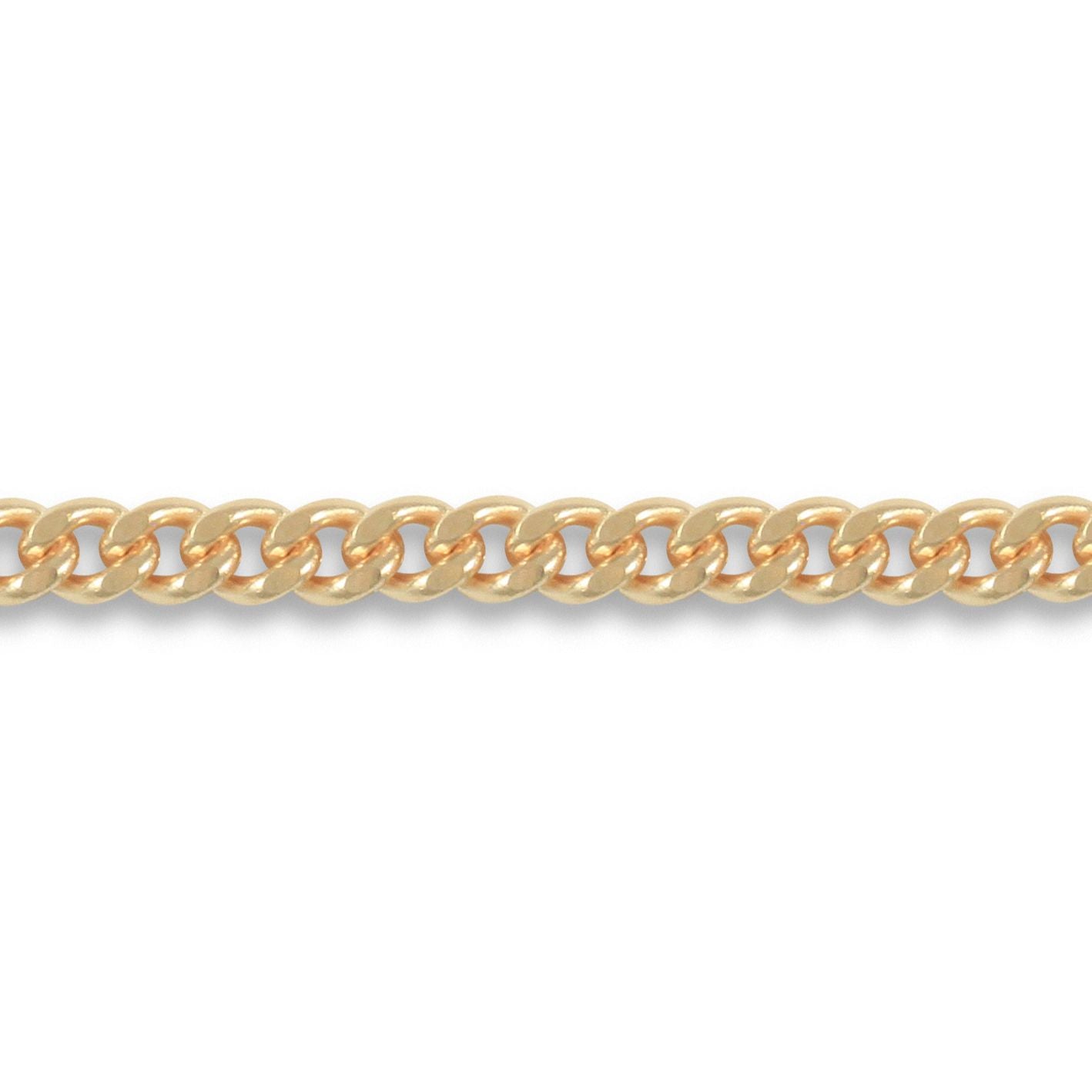 9ct Gold  Diamond Cut Curb 2.8mm Pendant Chain Necklace - JCN006E