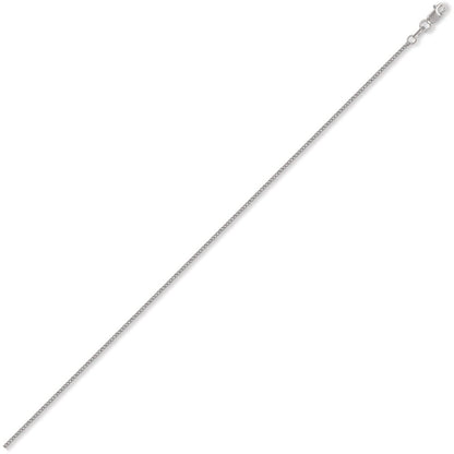 9ct White Gold  Diamond Cut Curb 1.4mm Pendant Chain Necklace - JCN006G