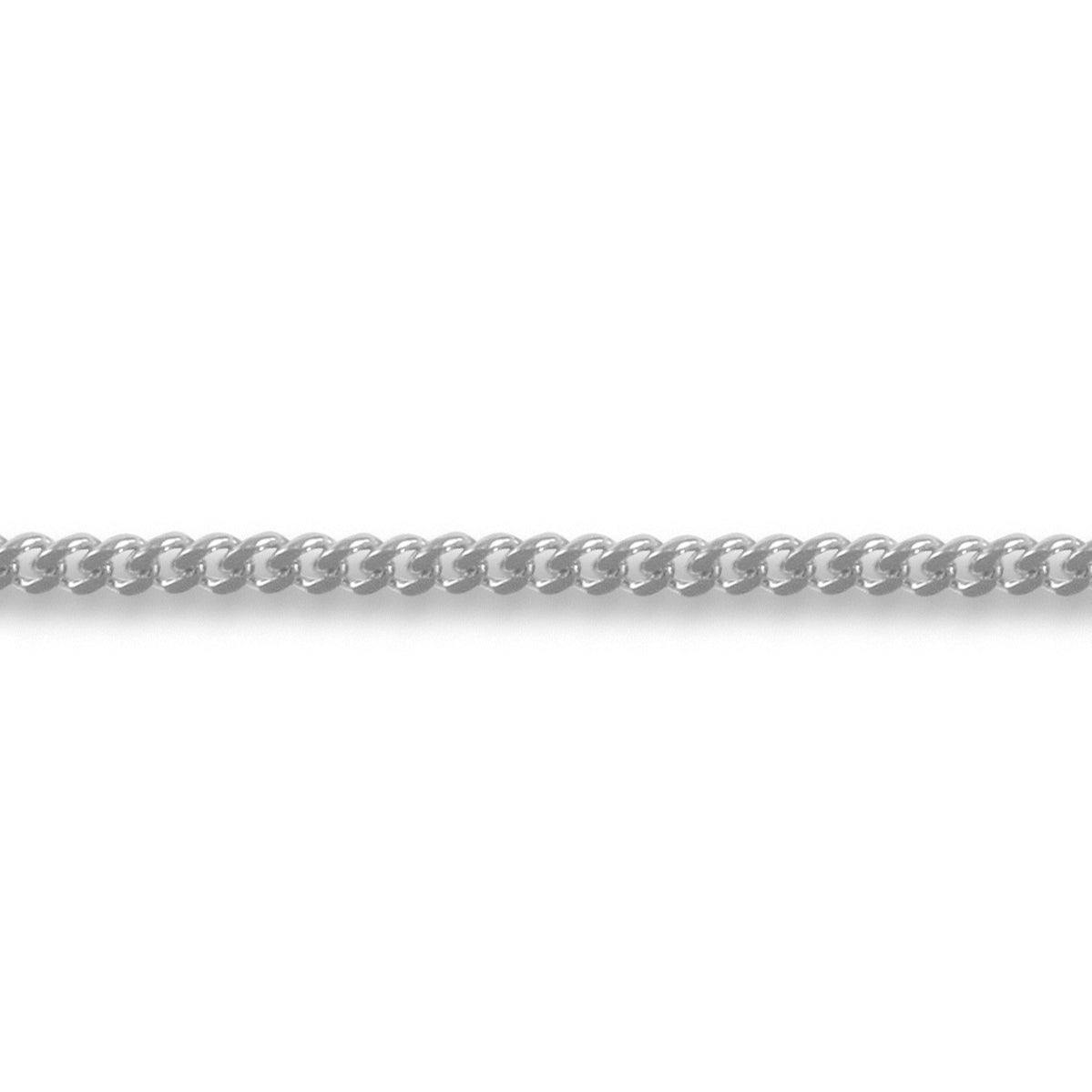 9ct White Gold  Diamond Cut Curb 1.4mm Pendant Chain Necklace - JCN006G