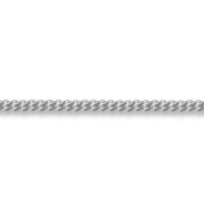 9ct White Gold  Diamond Cut Curb 1.4mm Pendant Chain Necklace - JCN006G