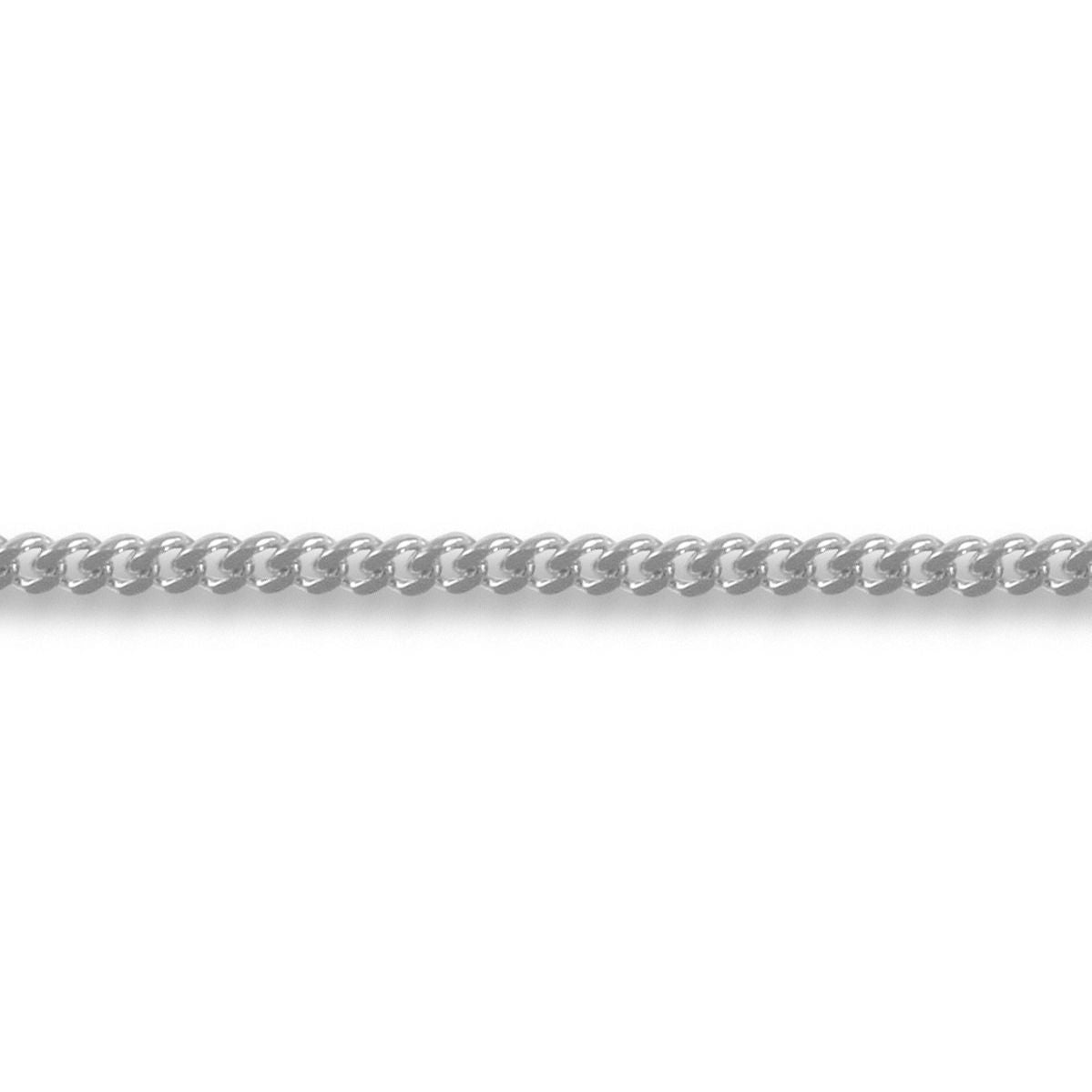 9ct White Gold  Diamond Cut Curb 1.4mm Pendant Chain Necklace - JCN006G