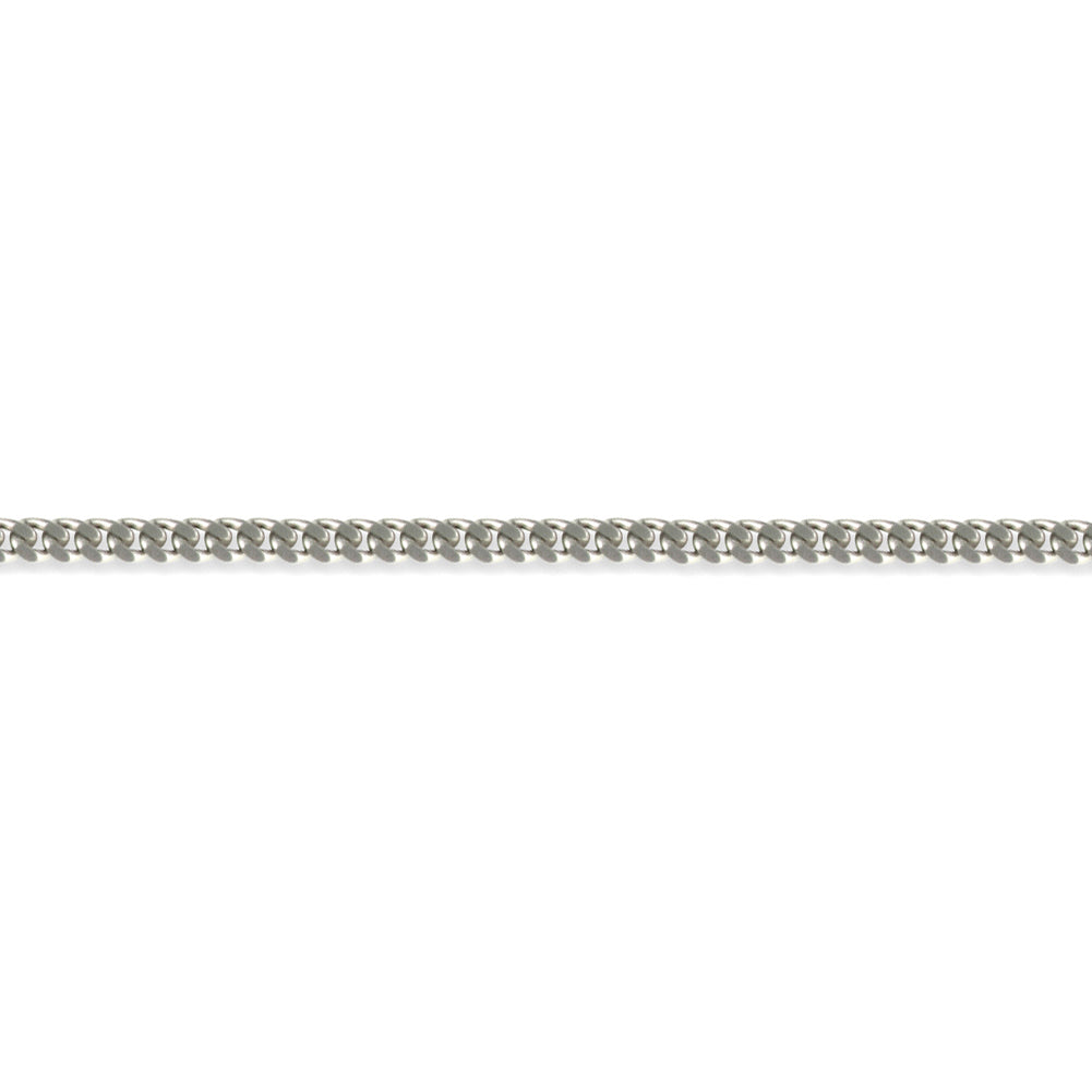 9ct White Gold  Diamond Cut Curb 1.7mm Pendant Chain Necklace - JCN006I
