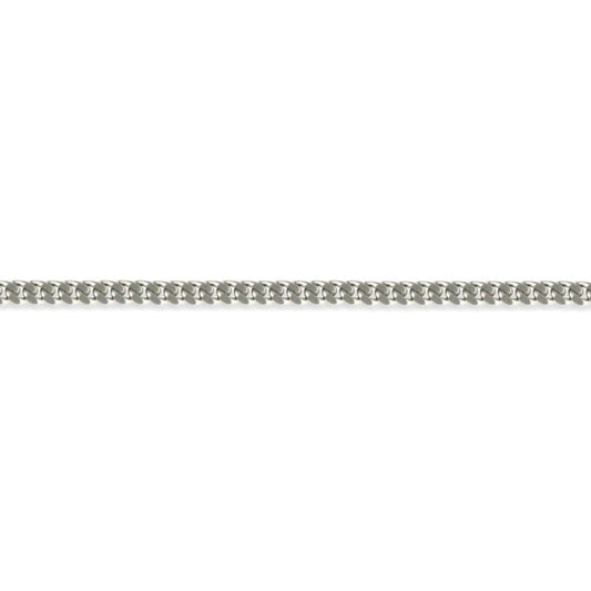 9ct White Gold  Diamond Cut Curb 1.7mm Pendant Chain Necklace - JCN006I