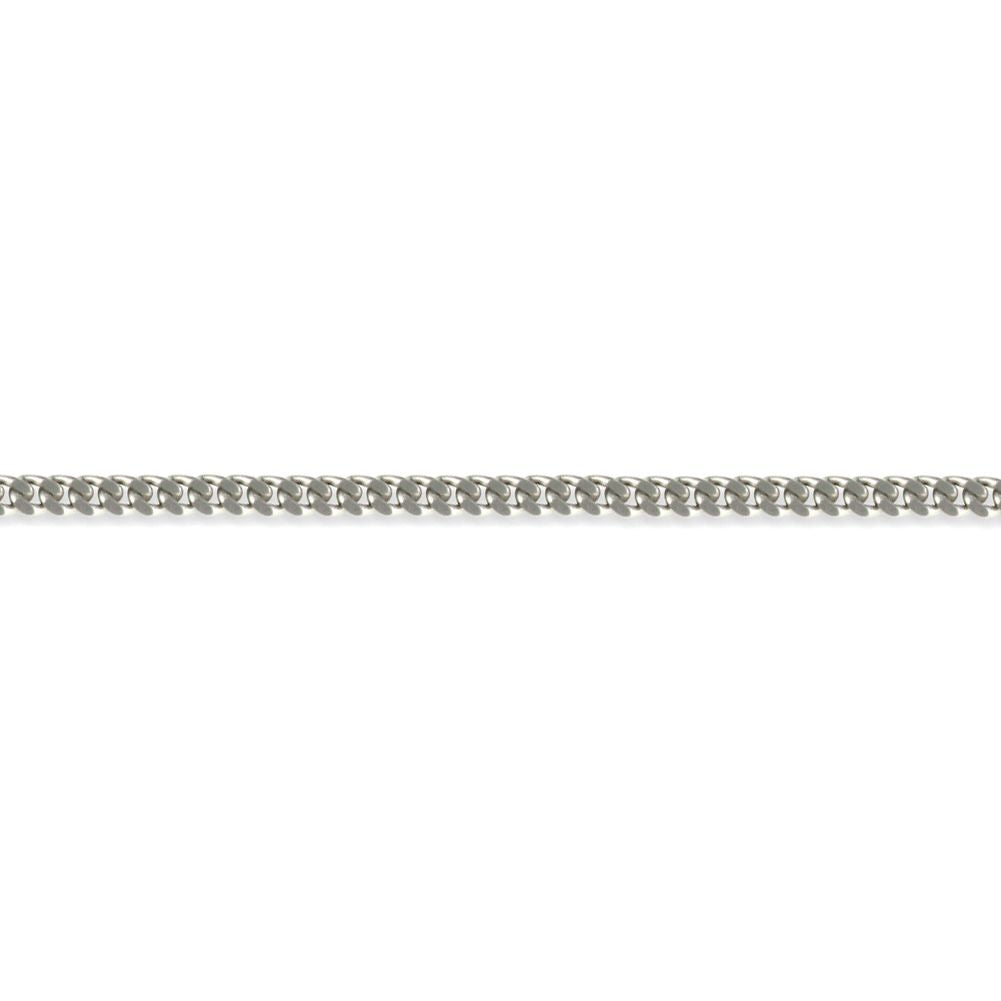 9ct White Gold  Diamond Cut Curb 1.7mm Pendant Chain Necklace - JCN006I
