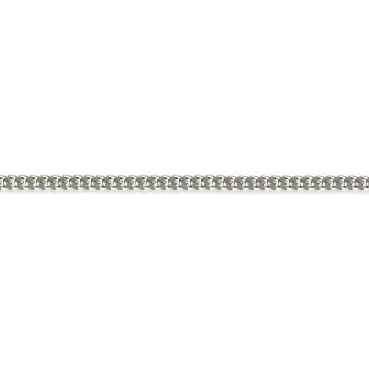 9ct White Gold  Diamond Cut Curb 1.7mm Pendant Chain Necklace - JCN006I